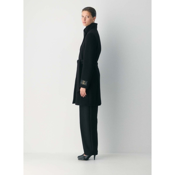 BABATON The Connor Coat Soft Wool Belted Jacket Black L Large Aritzia - Picture 3 of 16